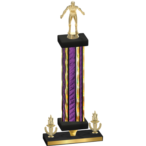 Premium Single Purple Glacier Victory Wrestling Trophy