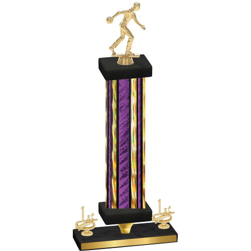 Premium Single Purple Glacier First Place Bowling Trophy