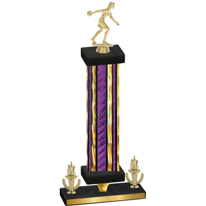 Premium Single Purple Glacier Victory Bowling Trophy