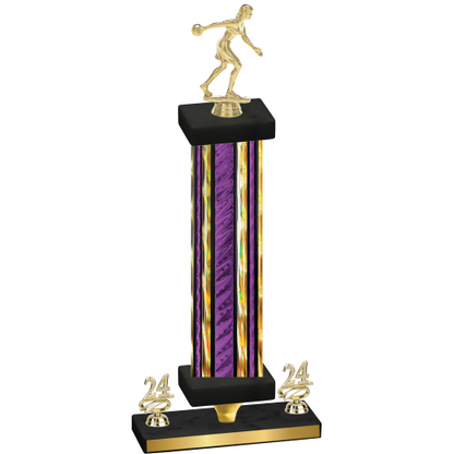 Premium Single Purple Glacier Year Bowling Trophy