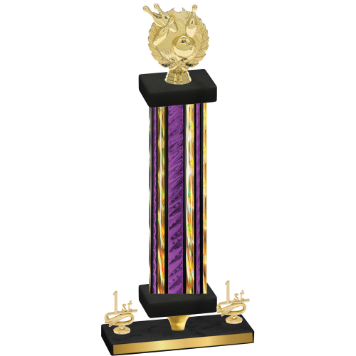 Premium Single Purple Glacier First Place Bowling Trophy