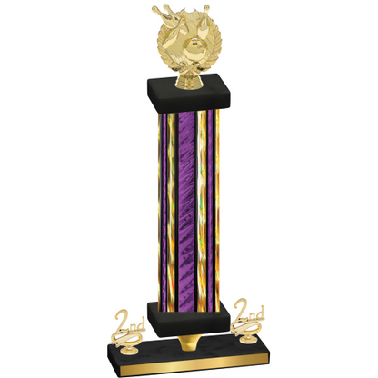 Premium Single Purple Glacier Second Place Bowling Trophy