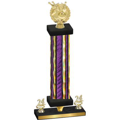 Premium Single Purple Glacier Year Bowling Trophy