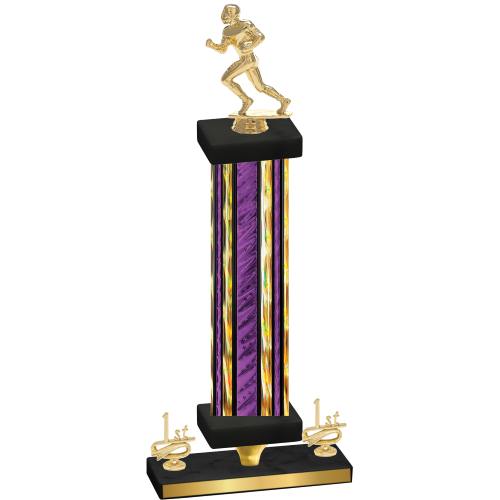 Premium Single Purple Glacier First Place Football Trophy