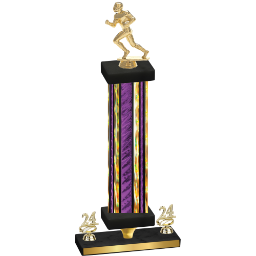 Premium Single Purple Glacier Year Football Trophy