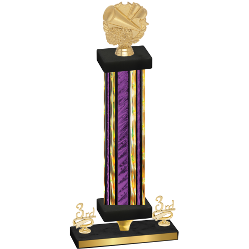 Premium Single Purple Glacier Third Place Cheerleading Trophy