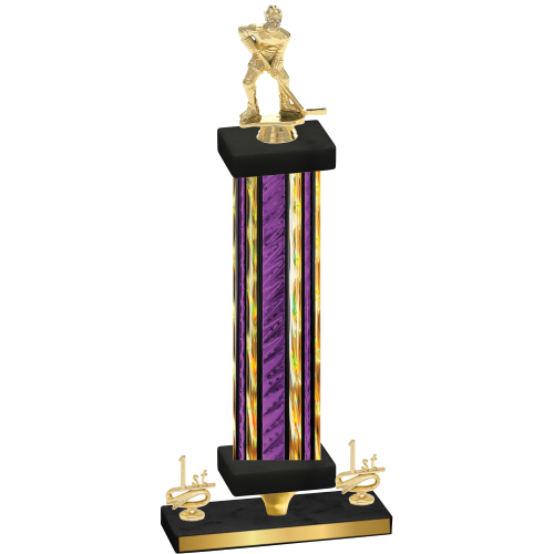 Premium Single Purple Glacier First Place Hockey Trophy