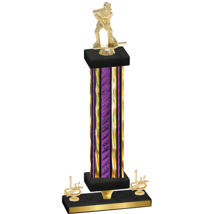 Premium Single Purple Glacier First Place Hockey Trophy