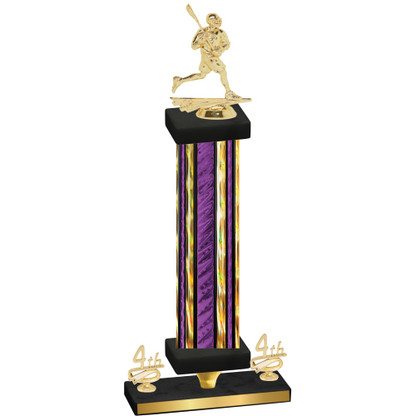 Premium Single Purple Glacier Fourth Place Lacrosse Trophy