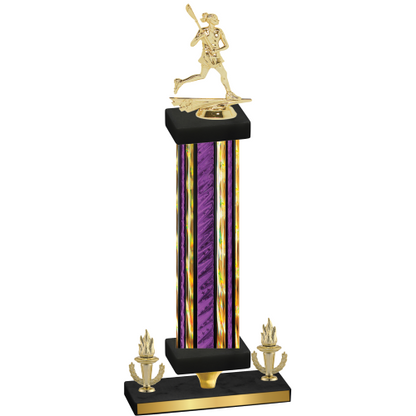 Premium Single Purple Glacier Victory Lacrosse Trophy