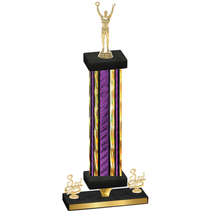 Premium Single Purple Glacier Third Place Victory Trophy