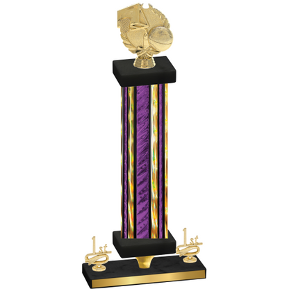 Premium Single Purple Glacier First Place Basketball Trophy