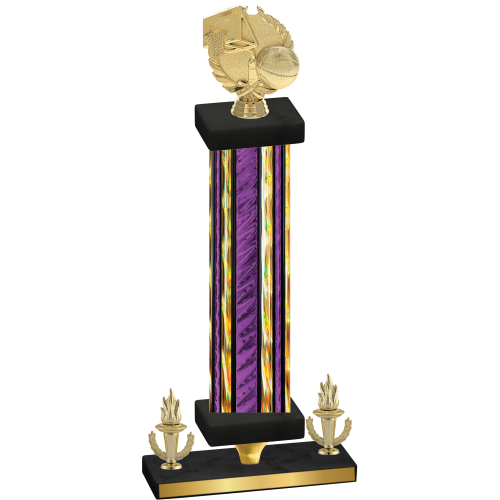 Premium Single Purple Glacier Victory Basketball Trophy