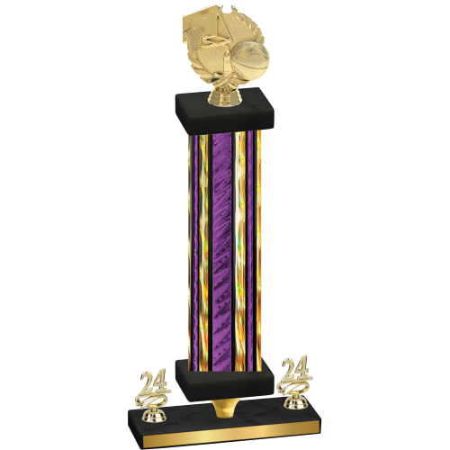 Premium Single Purple Glacier Year Basketball Trophy