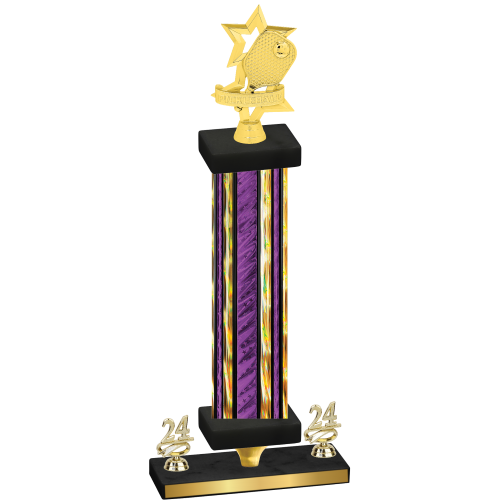 Premium Single Purple Glacier Year Pickleball Trophy