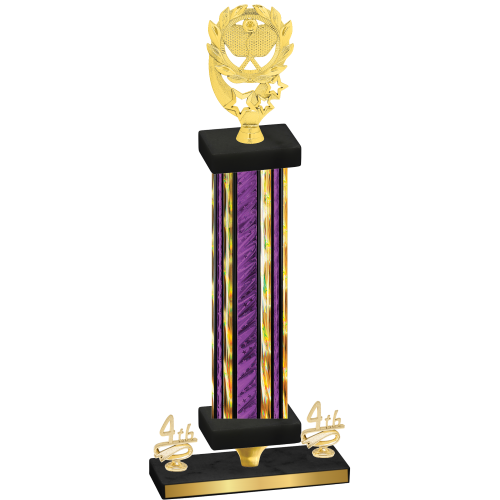 Premium Single Purple Glacier Fourth Place Pickleball Trophy