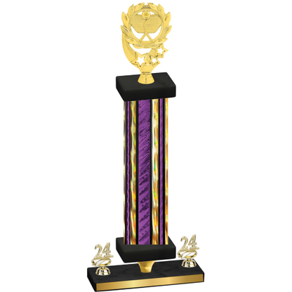 Premium Single Purple Glacier Year Pickleball Trophy