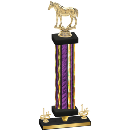 Premium Single Purple Glacier First Place Horses Trophy