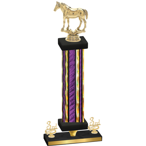 Premium Single Purple Glacier Third Place Horses Trophy