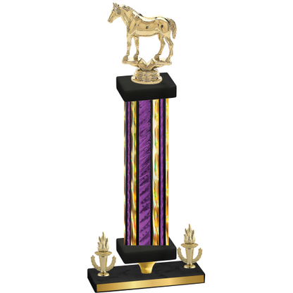 Premium Single Purple Glacier Victory Horses Trophy