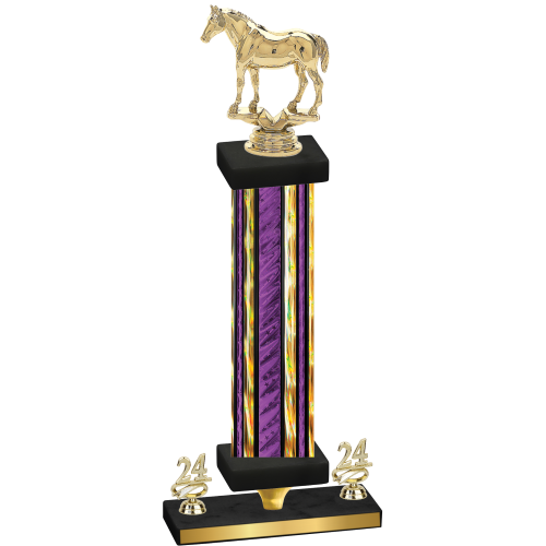 Premium Single Purple Glacier Year Horses Trophy