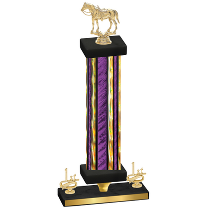 Premium Single Purple Glacier First Place Horses Trophy