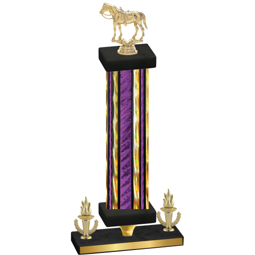 Premium Single Purple Glacier Victory Horses Trophy