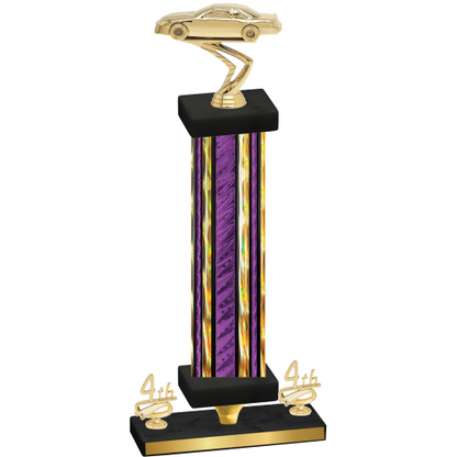 Premium Single Purple Glacier Fourth Place Cars Trophy