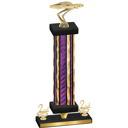 Premium Single Purple Glacier Second Place Cars Trophy