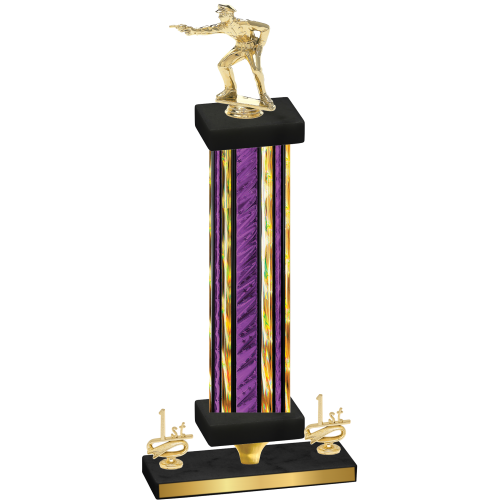 Premium Single Purple Glacier First Place Shooter Trophy