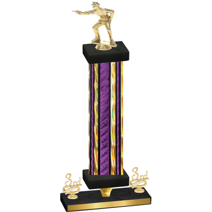 Premium Single Purple Glacier Third Place Shooter Trophy