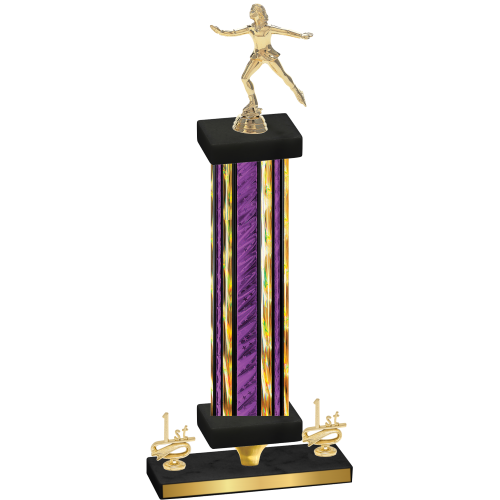 Premium Single Purple Glacier First Place Skater Trophy