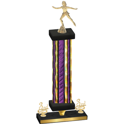 Premium Single Purple Glacier Third Place Skater Trophy