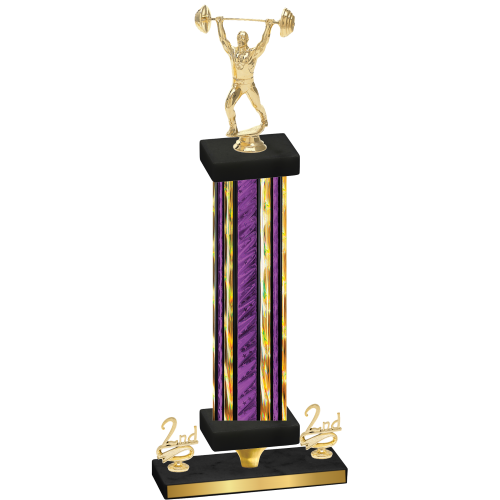 Premium Single Purple Glacier Second Place Weights Trophy