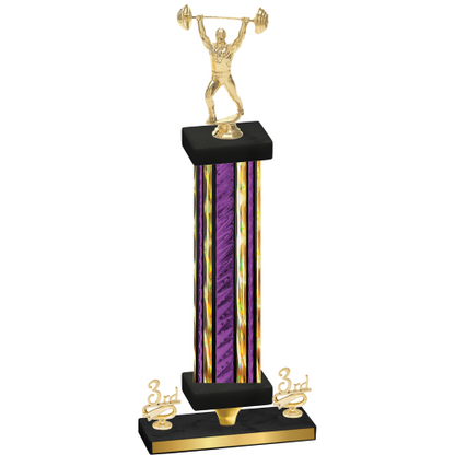 Premium Single Purple Glacier Third Place Weights Trophy