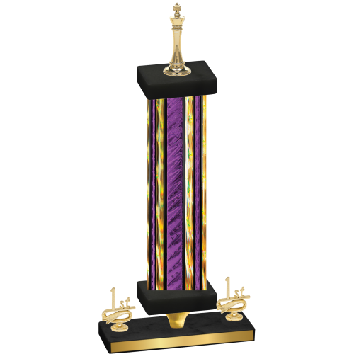 Premium Single Purple Glacier First Place Chess Trophy