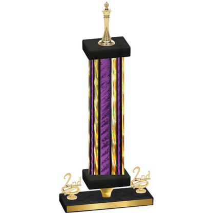 Premium Single Purple Glacier Second Place Chess Trophy