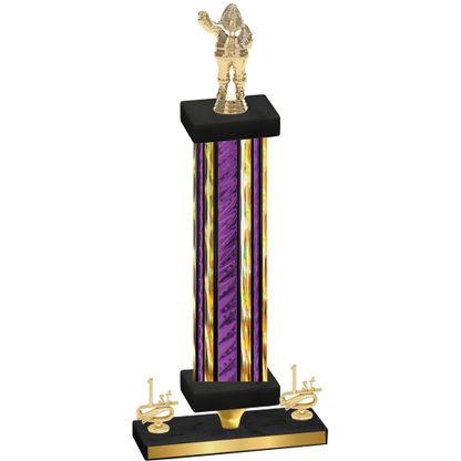 Premium Single Purple Glacier First Place Holiday Trophy