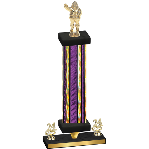 Premium Single Purple Glacier Year Holiday Trophy