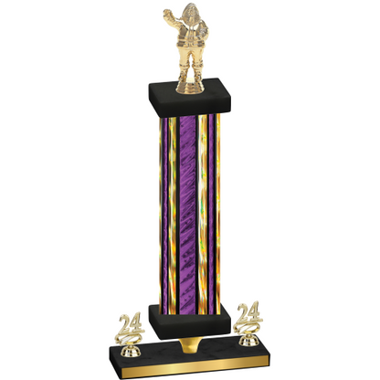 Premium Single Purple Glacier Year Holiday Trophy