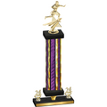 Premium Single Purple Glacier Year Flag Football Trophy