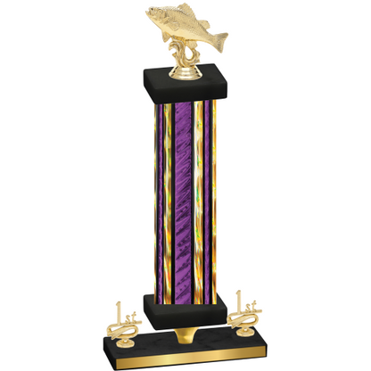 Premium Single Purple Glacier First Place Fishing Trophy