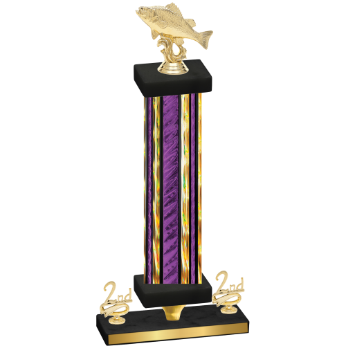 Premium Single Purple Glacier Second Place Fishing Trophy