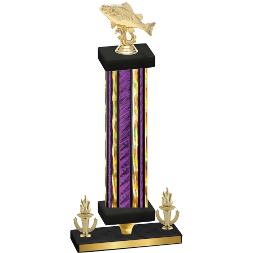 Premium Single Purple Glacier Victory Fishing Trophy