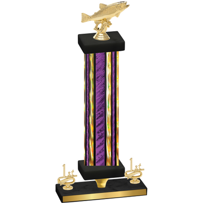 Premium Single Purple Glacier First Place Fishing Trophy