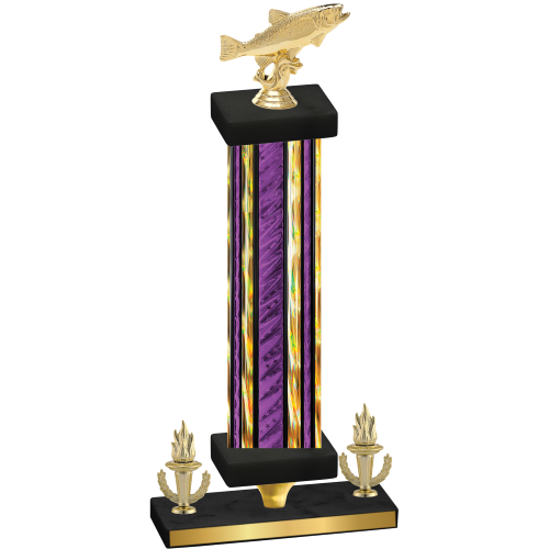 Premium Single Purple Glacier Victory Fishing Trophy