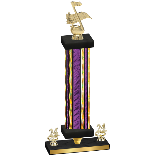 Premium Single Purple Glacier Year Music Trophy