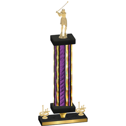 Premium Single Purple Glacier First Place Golf Trophy