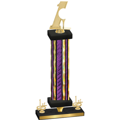 Premium Single Purple Glacier First Place Golf Trophy