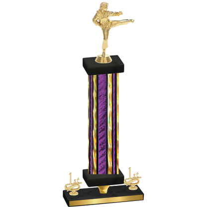 Premium Single Purple Glacier First Place Karate Trophy